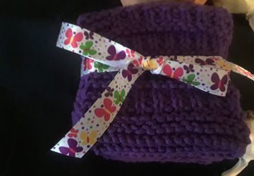 Deep Purple Knit Cotton Dishcloths/Facecloths