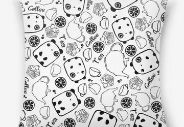 A pillow with panda-pattern