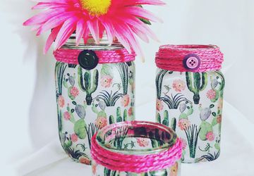 Cactus Trio Mason Jar Set