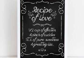 Kitchen decor, recipe wall art