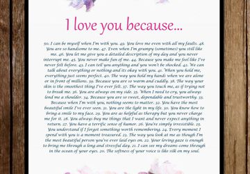 I Love You Because Personalized Digital Download - Reasons Why I Love You - Customized Digital Print - Anniversary Gift - Gift For Her