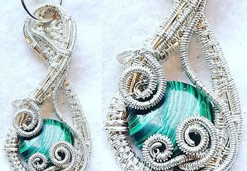 Wire Weaved Malachite Pendant