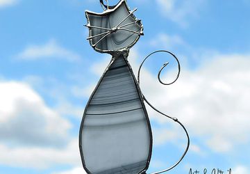 Stained Glass Cat Suncatcher MONSIEUR