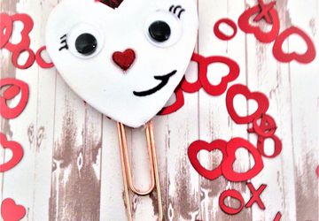 Valentine Happy Face Paper Clip, Planner Clip