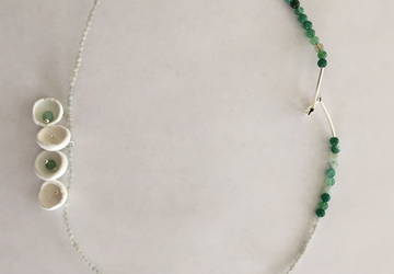 minimalist amazonite stones with polymer clay shells N.005