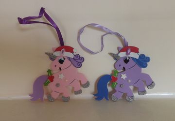 Christmas tree decoration cut out unicorns