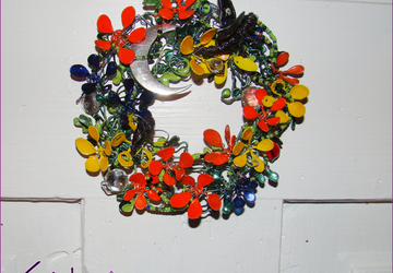 Floral Door Wreath, Fairy Decor, Bohemian Door Hanger, Fairy Door wreath, Spring door Wreath, Colorful Floral Hanger, Floral Magic Decor