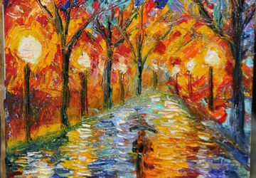 A painting "An evening in a park"