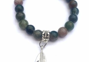 Agate feather bracelet