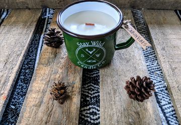 Cabin Vibes_Soy Wood Wick Candle in Reusable Camping Mug