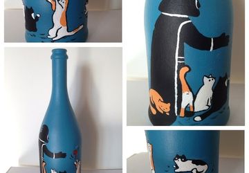 A decorative bottle "Darth Vader and cats"