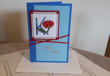 Decorative Poppy cross stitch card