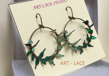 Rustic Hoop earrings Greenery Christmas earrings women Statement Hoop Dangle Party earring wreath earring spiky earring Graduation gift her