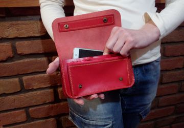 Leather phone wallet