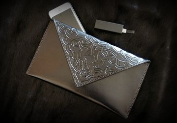 A women's leather clutch
