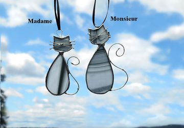 Stained Glass Cat Suncatcher Cats in Love MADAME & MONSIEUR