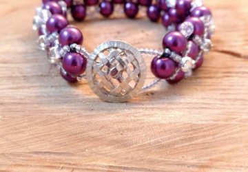 Purple Woven Beaded Bracelet