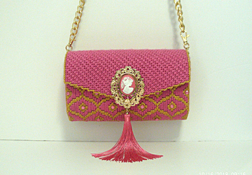 Pink and Gold large Clutch/Evening bag