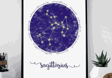 Sagittarius zodiac sign printable wall art