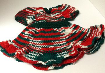Knitted party dress for 18" doll