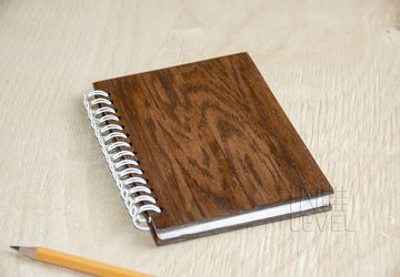 Notepad with wooden cover