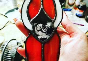 Pregnant Mother with Baby Suncatcher with personalized Ultrasound Picture inlay