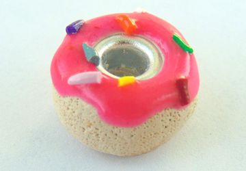 Pink Donut Charm Bracelet Bead