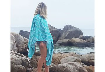 Shop Turquoise Aztec Tribal Turkish Towel | Loopys