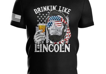 Drinkin' Lincoln Men’s Patriotic Shirts | Military Inspired Tee