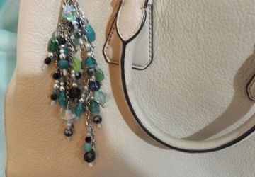 Swarovski glass pearl beaded bag charm
