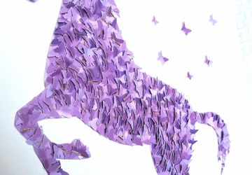 3D Purple Horse Wall Art