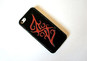 A phone leather case (red)