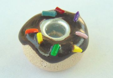 Chocolated Frosted Donut Charm Bracelet Bead