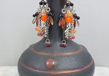 Autumn Earrings Czech & Japanese Glass Chandelier