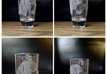 18 ounce etched Dog Breeds Tumbler Glass