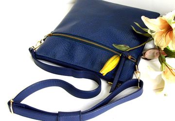 SOLD - Blue cross body bag, Vegan leather crossbody bag, Satchel handbag, Royal blue shoulder handbag, Faux leather, Gift for her