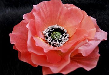 2 in 1: hairpin and broach Red Poppy