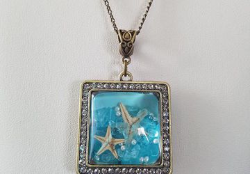 Starfish Beach Necklace/Nautical Starfish Necklace/Ocean Starfish Pendant/Mermaid Costume/Shell Necklace/Mermaid Necklace