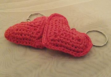 A heart-shaped keyring