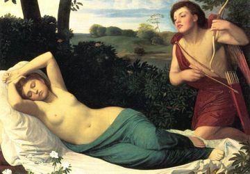 Sleeping Girl and a Hunter oil painting