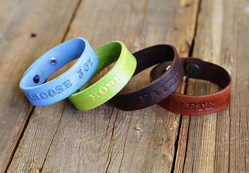 Leather bracelet with our own hands