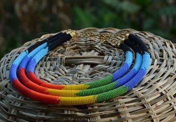 African rainbow Zulu necklace-Masaai beaded necklace-women jewelry-ethnic jewelry-women necklace-Masaai neckpiece-handmade -fine beads-kenya