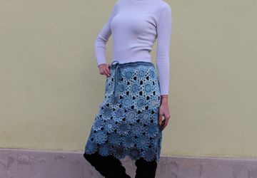 An openwork mohair skirt
