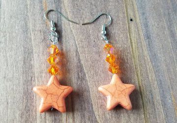 Sailor Venus Earrings/Sailor Venus Star Earrings/Sailor V Costume Jewelry/Venus Cosplay/Anime Accessory/Wire Wrapped Jewelry