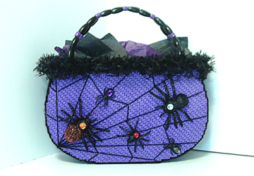 Purple and Black Halloween tote bag