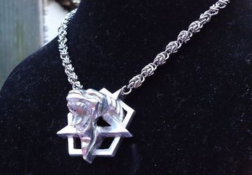 Ram Head Necklace - Goat Head Necklace - Pentagram Necklace - Demon Necklace - Lucifer Pentagram - Demonic Medallion - Devil Necklace