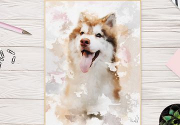 Custom Watercolor Pet Portrait From Photo