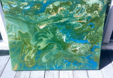 Dirty Pour Painting Colorful Painting /Dirty Pour /Resin Painting/Dinosaur/ Boys Decor/On Sale/Birthday Gifts/House warming Gifts/Back to School/Halloween