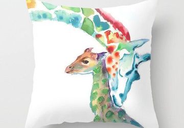 Giraffe Mommy and Baby pillow