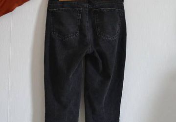 Black jeans with oneline faces